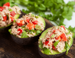 spicy tuna stuffed avocado